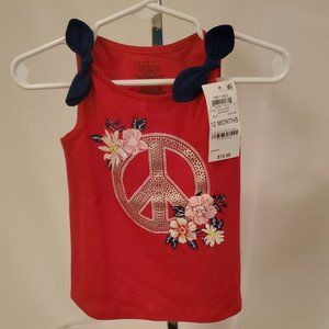 Tank w/bows, Peace Sign, Red and Navy, 12-months (First Impressions)